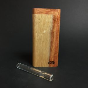 FutoStash X – Two Tone Canarywood #2474 – Glass One Hitter – Stash Tool – One Hitter Box – Dugout – Made in Canada