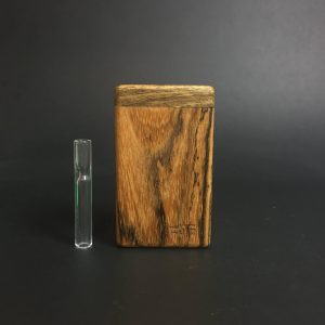 Futo Micro – Bocote  #2725 – Shortie Glass One Hitter- One Hitter Box – Dugout – Made in Canada – FREE SHIPPING