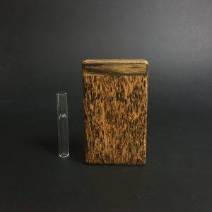 Futo Micro – Bocote  #2726 – Shortie Glass One Hitter- One Hitter Box – Dugout – Made in Canada – FREE SHIPPING