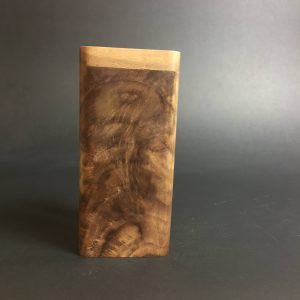 FutoStash G – Curly Walnut #2670 – Thick 12mm Glass One Hitter – Stash Tool – One Hitter Box – Dugout – Made in Canada