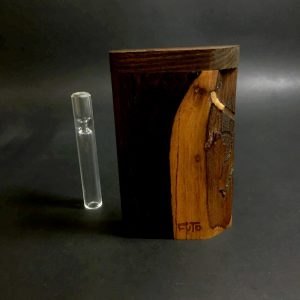 Live Edge Bocote – Futo GX #3081 – Glass Pipe – One Hitter – Dugout – Very Rare Exotic Wood