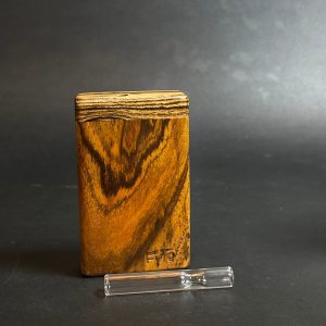 Bocote Micro Stash #3660 – Shortie Glass One Hitter Box – Dugout – Made in Canada
