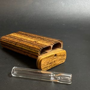 Bocote FutoStash G #3662 – Large Glass One Hitter 12mm – Stash Tool – One Hitter Box – Dugout – Made in Canada